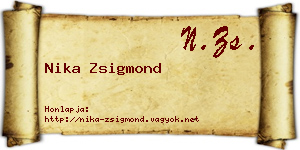 Nika Zsigmond névjegykártya